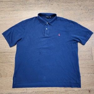 Polo Ralph Lauren Shirt Mens 2XB Blue Cotton Short Sleeve 2X Big Pony